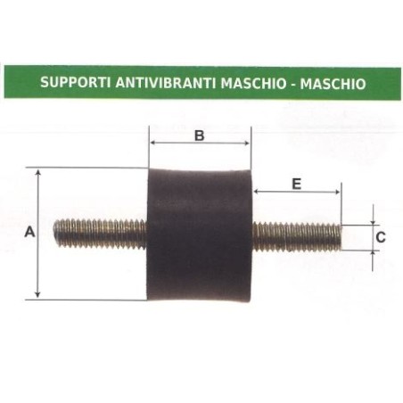 Antivibrationshalterung Stecker - Stecker UNIVERSAL 001463