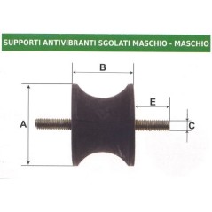 Antivibration mount male - male UNIVERSAL 003736