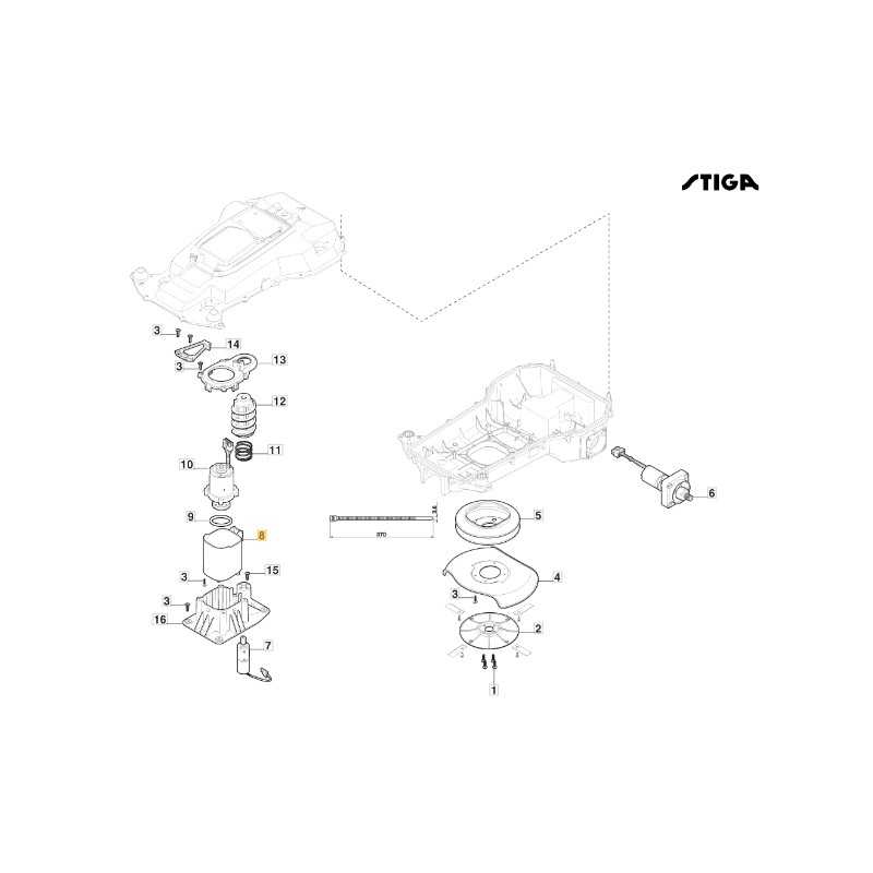 Support motor blades robot mower models A1000 ORIGINAL STIGA 322784955/0