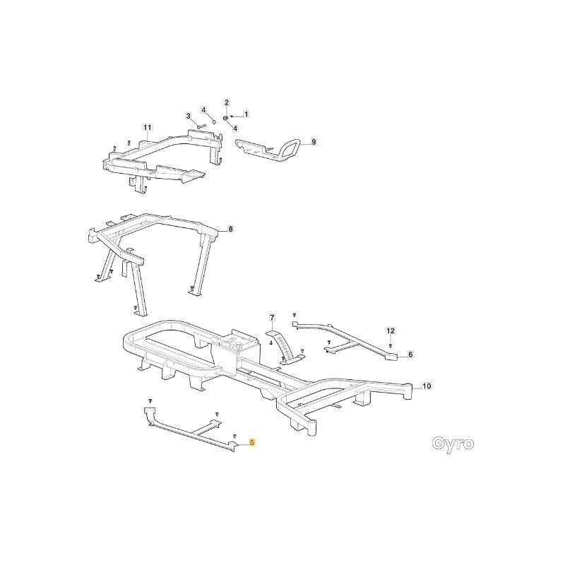 Supporto pedane DX trattorino modelli GYRO500e ORIGINALE STIGA 337785161/0
