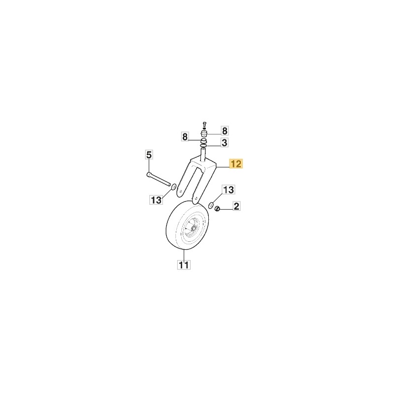 Front wheel support ORIGINAL STIGA for tractor Gyro 700e 387785281/0