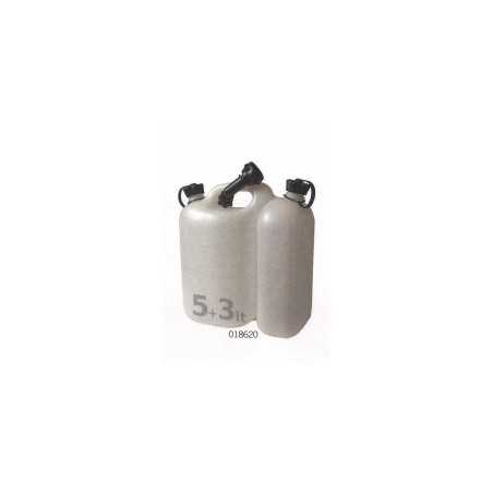Réservoir de carburant et d'huile blanc 5lt + 3lt double usage avec tube d'extension code 018620 | NewgardenParts.com
