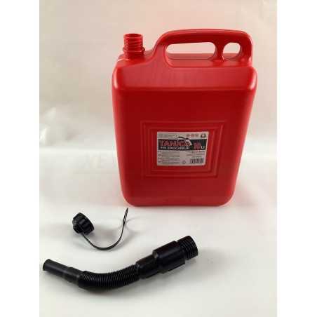 Fuel and oil can 10lt red with extension tube code 004652 | NewgardenParts.com