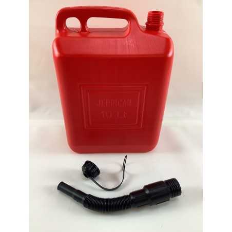 Fuel and oil can 10lt red with extension tube code 004652