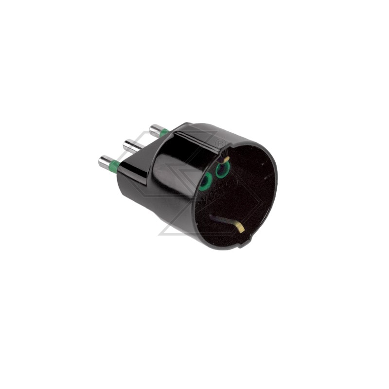 Adaptor plug 2-pin + earth 16A 220V SCHUKO male wide pitch