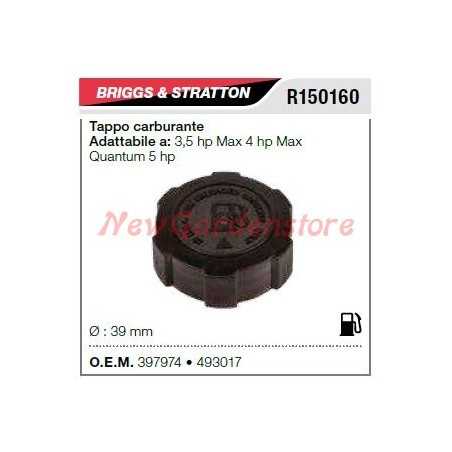 Tankdeckel B&S Rasenmäher 3.5hp max 4hp R150160 | NewgardenParts.com