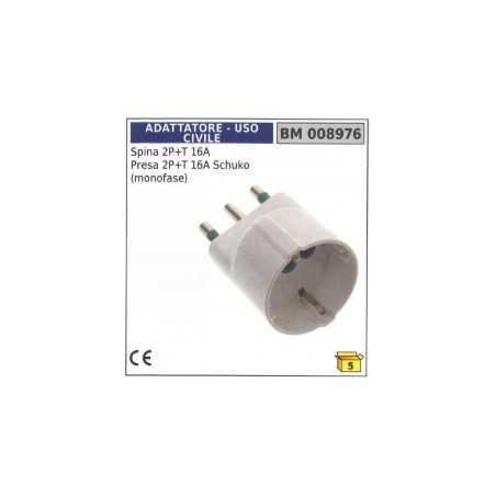 Fiche d'adaptation 2 pôles + terre Prise Schuko 16A (monophasée) | NewgardenParts.com