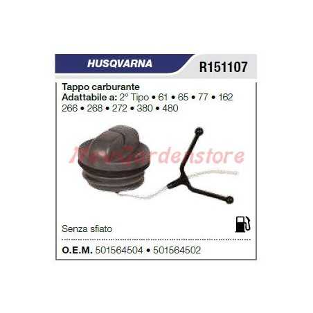 Fuel cap HUSQVARNA chainsaw 61 65 77 2nd type 501564504 501564502 | NewgardenParts.com