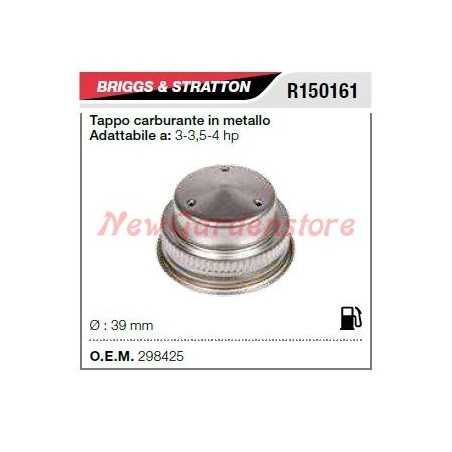Tapón metálico de combustible B&S cortacésped 3 3,5 4cv R150161 | NewgardenParts.com