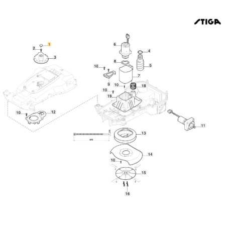 Height knob cap robot mower models G1200 ORIGINAL STIGA 322820095/0 | NewgardenParts.com
