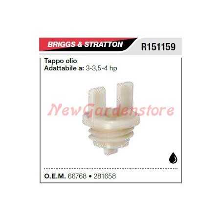 B&S lawn mower mower 3 3.5 4hp oil filler cap R151159 | NewgardenParts.com