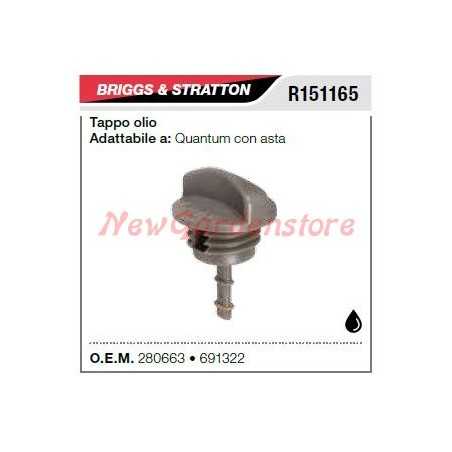 Tappo olio B&S tagliaerba rasaerba tosaerba QUANTUM con asta R151165 | NewgardenParts.com