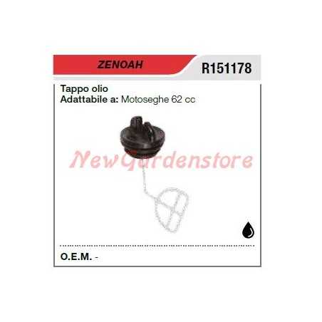 Oil filler cap ZENOAH chainsaw 62 cc R151178 | NewgardenParts.com