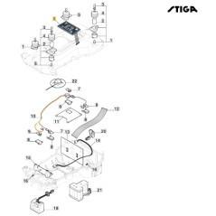 Keyboard robot mower models A1000 A1500 ORIGINAL STIGA 381800401/1 | NewgardenParts.com