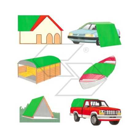 Tarpaulin with eyelets 8x12 m reinforced corners waterproof washable tear proof