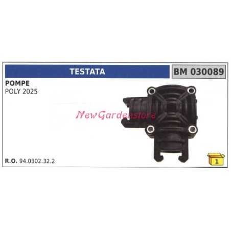 Tête de pompe UNIVERSELLE pompe UNIVERSELLE Bertolini POLY 2025 030089 | NewgardenParts.com