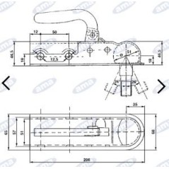 Testina per aggancio traino per rimorchio e carribotte AMA | NewgardenParts.com