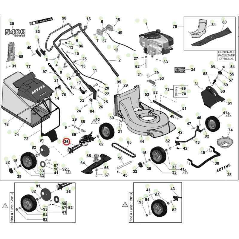 ORIGINAL ACTIVE 71 mm pulley transmission lawn mower mower 050003