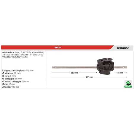 Trasmissione trazione semovenza EFCO per rasaerba tosaerba serie LR 44 | NewgardenParts.com