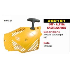 Avviatore messa in moto autoavvolgente motosega 680 ALPINA CASTELGARDEN 6995157 | NewgardenParts.com