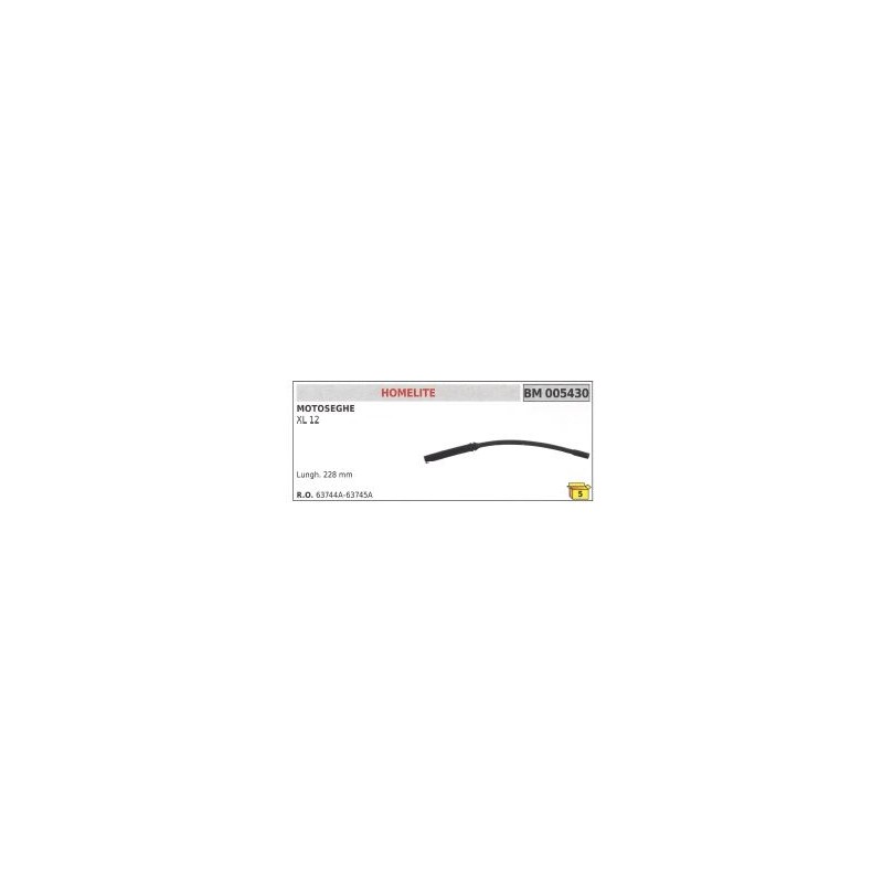 Tubo soplador HOMELITE XL 12 motosierra longitud 228 mm 63744A-63745A