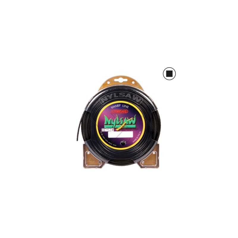 Boucle métallique pour débroussailleuse STRONG NYLSAW carrée dentelée Ø 3.0mm longueur 37m