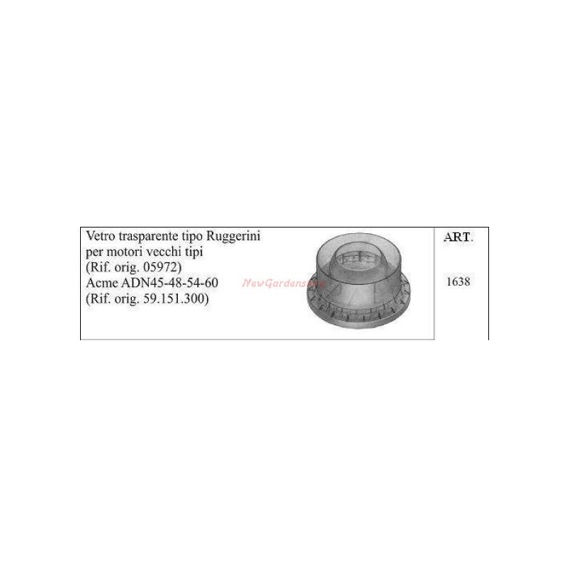 ACME clear glass for walking tractor ADN45 48 54 60 1638