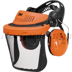Orange protective visor with ear muffs for work 52471166 | NewgardenParts.com