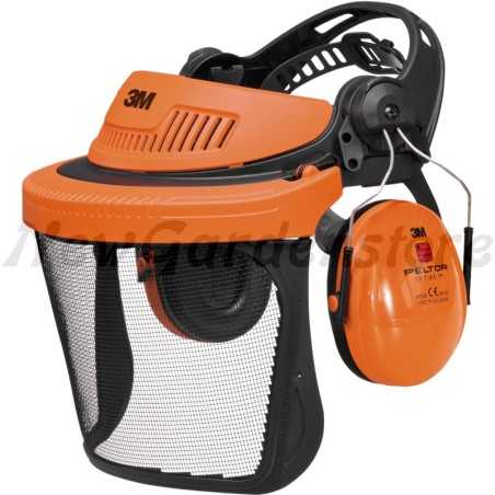Orange protective visor with ear muffs for work 52471166 | NewgardenParts.com