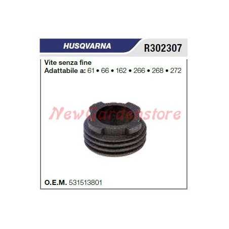 Bomba de aceite de tornillo sin fin HUSQVARNA motosierra 61 66 162 266 268 272 R302307 531513801 | NewgardenParts.com