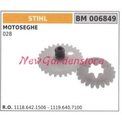 Vite senza fine pompa olio STIHL motore motosega 028 006849 | NewgardenParts.com