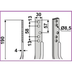 Motorkultivator Hacke Messer Pinne 350-176 350-177 dx sx HOLDER | NewgardenParts.com