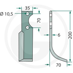 Motoazada izquierda compatible S.E.P. longitud de trabajo 70mm | NewgardenParts.com