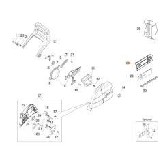 Capot 50 cm ORIGINAL OLEOMAC pour tronçonneuse GS 51 - GS 650 - GS 651 3063088R