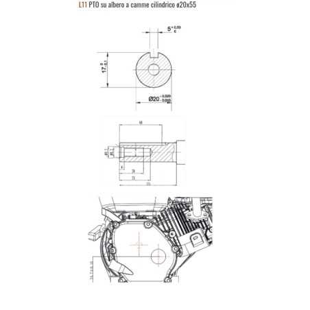 Moteur à essence complet ZBMK210L11 ZANETTI arbre à cardan horizontal sur arbre à cames