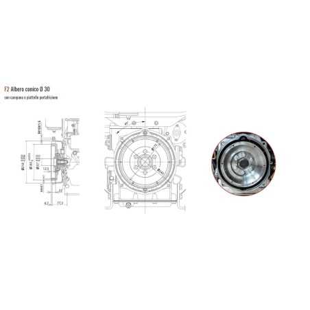 Kompletter Dieselmotor ZANETTI S510F2E 510 cc Konuswelle 30 Elektrostart
