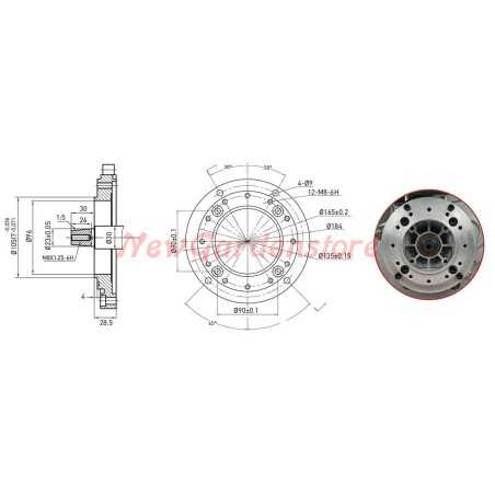 Motore completo motocoltivatore ZANETTI DIESEL ZDM78C1MV conico Ø 23 avv.manuale