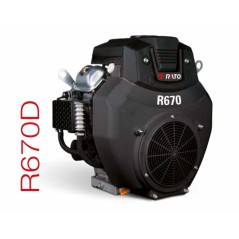Motore completo RATO R670 albero orizzontale cilindrico 25.4 mm con marmitta