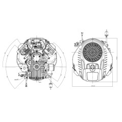 Motore completo STIGA LONCIN TRE586V ST600 586 cc 19HP bicilindrico trattorino tagliaerba | NewgardenParts.com