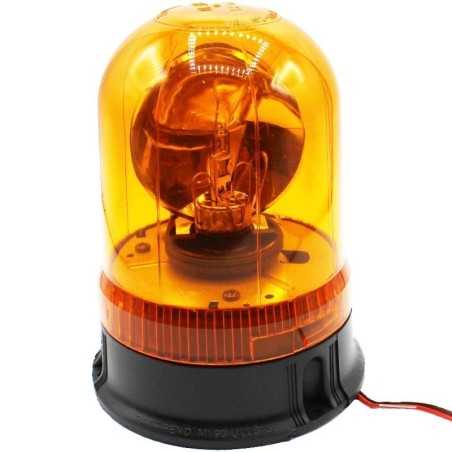 Blinkende orangefarbene 12-V-Rundumkennleuchte mit flachem Sockel | NewgardenParts.com