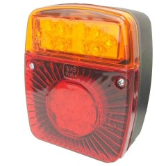 Universal square rear light for tractor and trailer 3 LED lights 12-24V | NewgardenParts.com