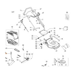 Lawn mower handle models GV53TK ALLROAD ORIGINAL OLEOMAC 66070954R | NewgardenParts.com