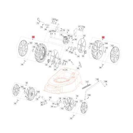 Rear wheel mower models TAURUSL51T ORIGINAL BLUEBIRD 1850059 | NewgardenParts.com