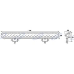 Barra luci LED 12-28V 54W 4050LM 536x58mm 18 LED macchina agricola semovente