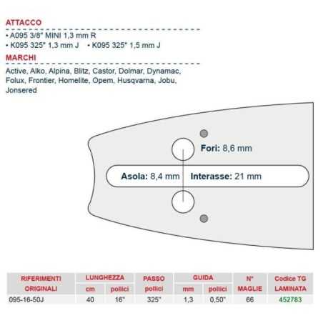 Chainsaw bar length 40 cm for chain link 66 452783 | NewgardenParts.com