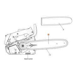 Barra motosega modelli GST250 10 pollici ORIGINALE OLEOMAC 3061026R DT9D | NewgardenParts.com