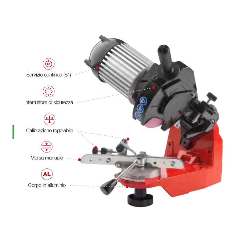 COMPACT electric bench grinder for all chain types