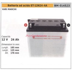 Batteria ad acido ET-12N24-4A per vari marchi 12V 24AH 014523 | NewgardenParts.com