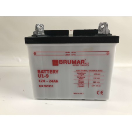 Batteria ad acido U1-9 trattorino tagliaerba murray mtd efco toro 12v 24ah 005333