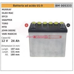 Batteria ad acido U1-9 trattorino tagliaerba murray mtd efco toro 12v 24ah 005333 | NewgardenParts.com